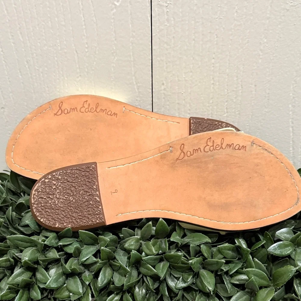 Sam Edelman Gaige Flat Sandal Bleached Wheat 9 Medium